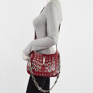 Gucci Red Smooth Leather Ha Ha Ha Jackie 1961 Grommet Shoulder Bag